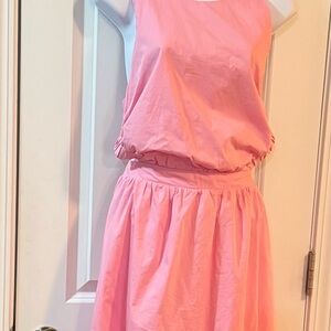 English Factory Pink Poplin Sleeveless Dress